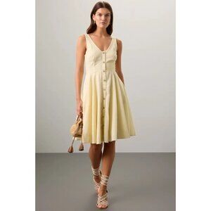 Slate & Willow Seersucker V-Neck Knee-Length Dress Size 2 Women Designer Casual